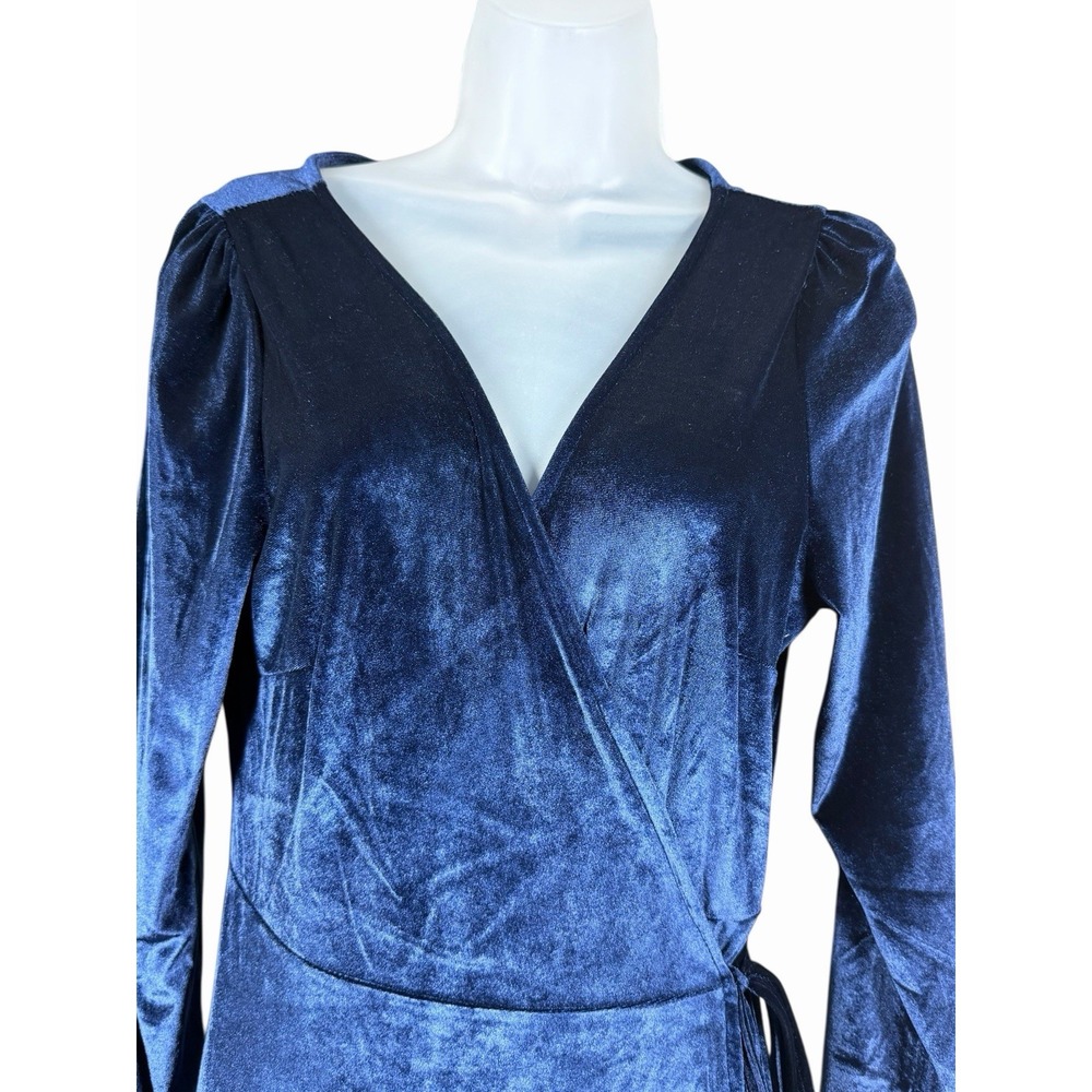 Baltic Born Velvet Wrap Dress NWT Sapphire Blue Long Sleeve Maxi Sz XL Holiday - Picture 6 of 15
